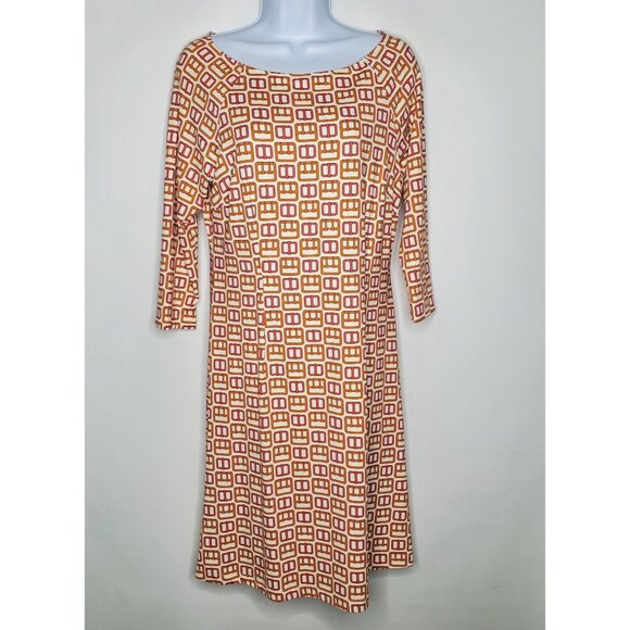 J. McLaughlin Women Catalina Cloth Colorful Geometric Dress Size S 3/4 Sleeve - Picture 1 of 9